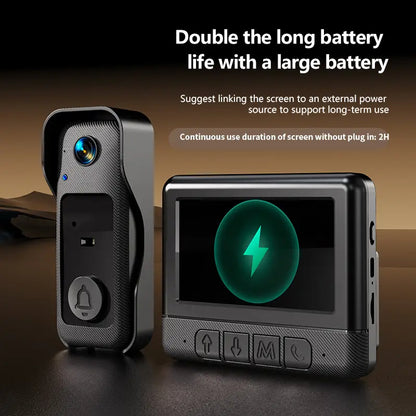 X6 Wireless Smart Video Doorbell Camera with Night Vision and Voice Changer, Privacy-Protected Intercom System, Alarm, Sensors, Waterproof Design