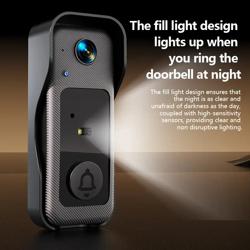 X6 Wireless Smart Video Doorbell Camera with Night Vision and Voice Changer, Privacy-Protected Intercom System, Alarm, Sensors, Waterproof Design