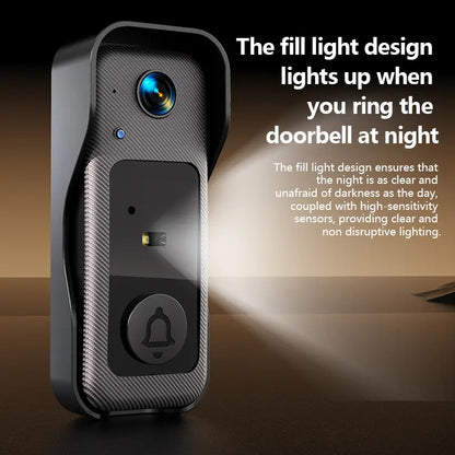 X6 Wireless Smart Video Doorbell Camera with Night Vision and Voice Changer, Privacy-Protected Intercom System, Alarm, Sensors, Waterproof Design